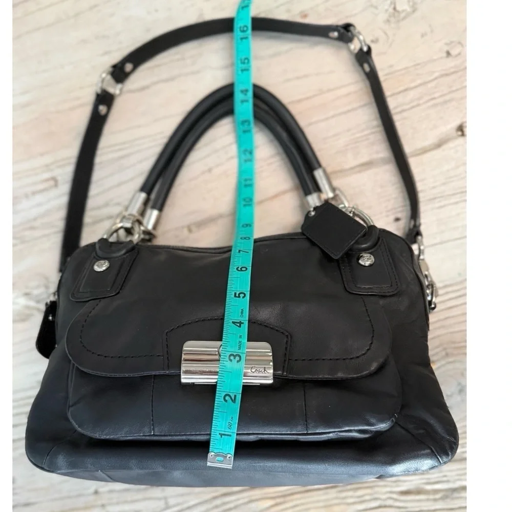 COACH Kristen Black Leather Satchel bag 22304